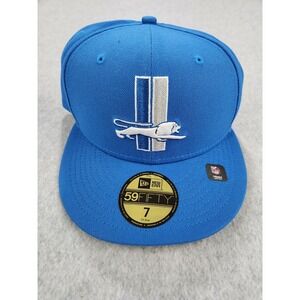 Detroit Lions New Era Blue Alternate Main Football 59FIFTY Fitted Hat‎ - Size 7